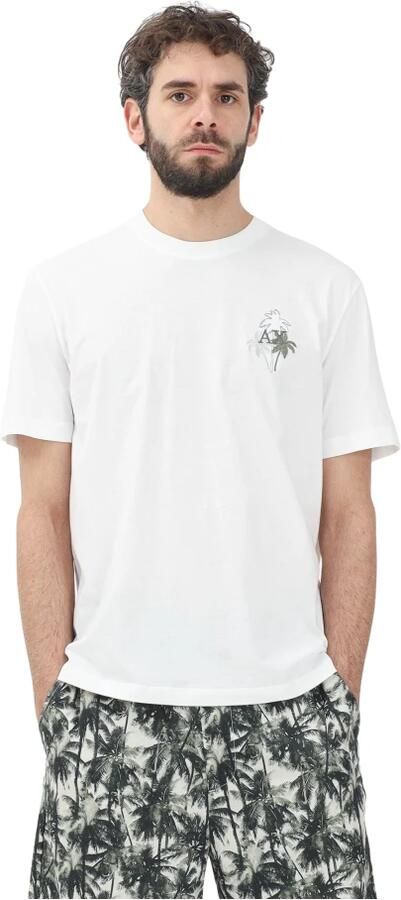 Armani Exchange Minimalistische Tropische T-shirt Beige Heren - Foto 3