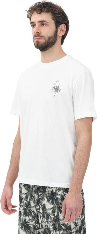 Armani Exchange Minimalistische Tropische T-shirt Beige Heren - Foto 2