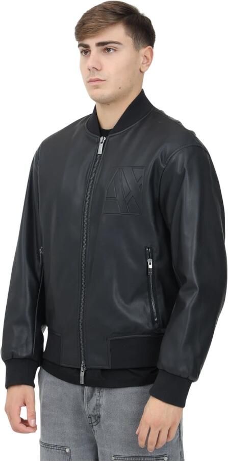 Armani Exchange Zwarte Winterjas Met Capuchon En Ritszakken Black Heren - Foto 3