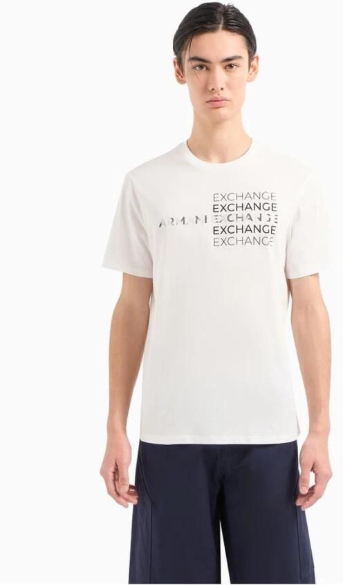 Armani Exchange Multi Logo T-shirt van katoen White Dames