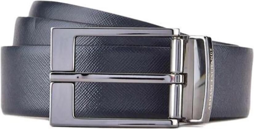 Armani Exchange Premium Leren Riem Collectie voor Mannen Blue Heren - Foto 4