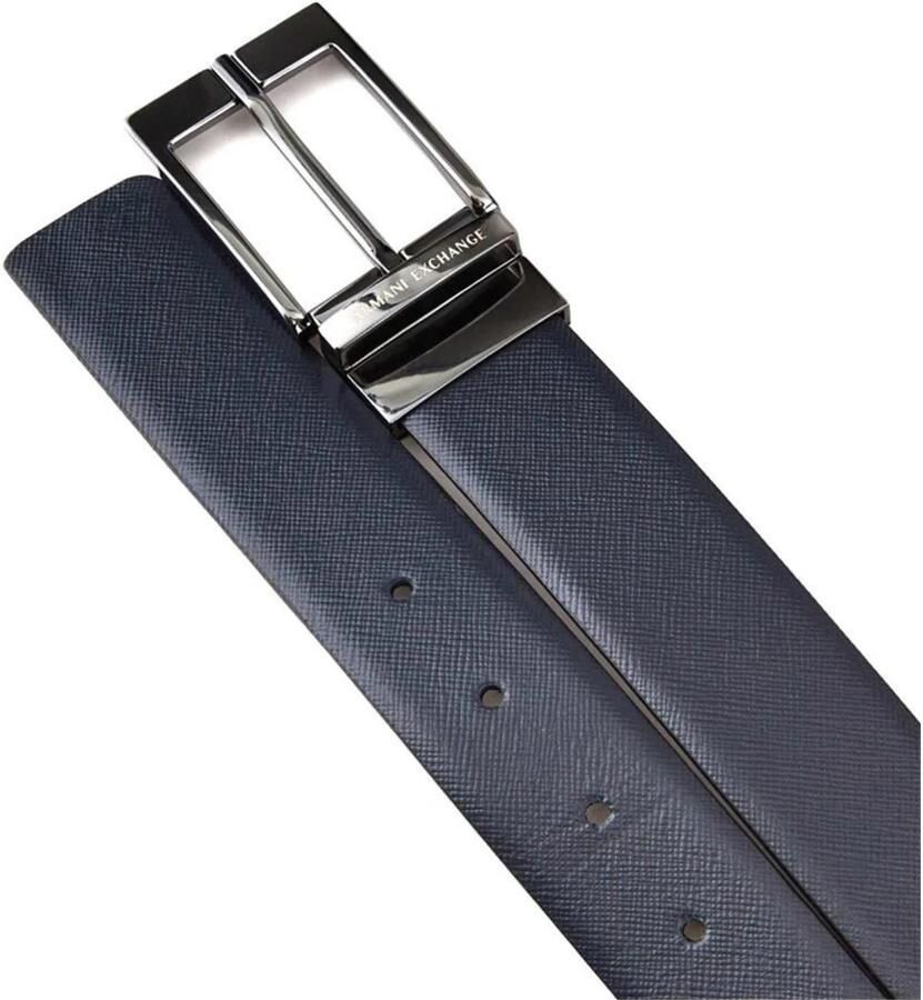 Armani Exchange Premium Leren Riem Collectie voor Mannen Blue Heren