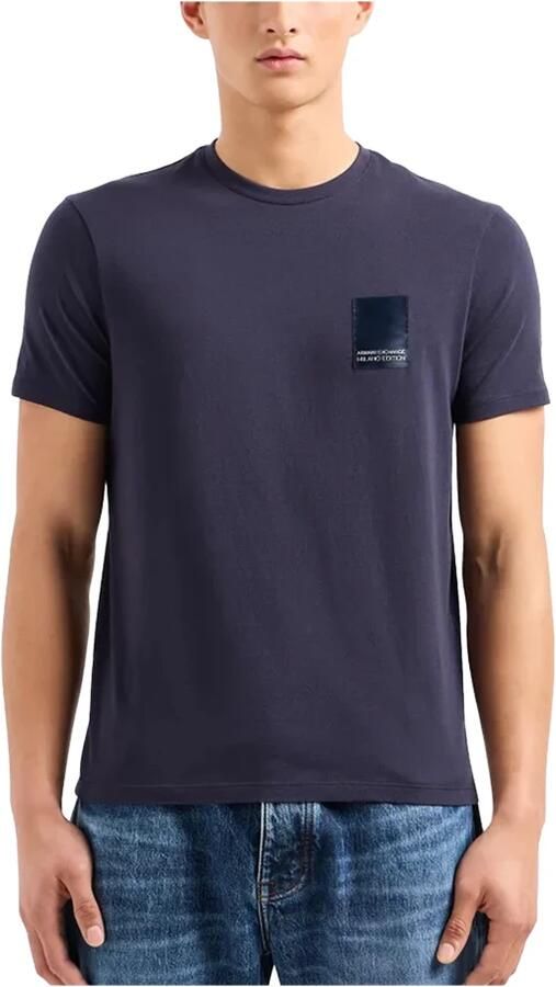 Armani Exchange Nachthemel T-shirt met logo detail Blue Heren