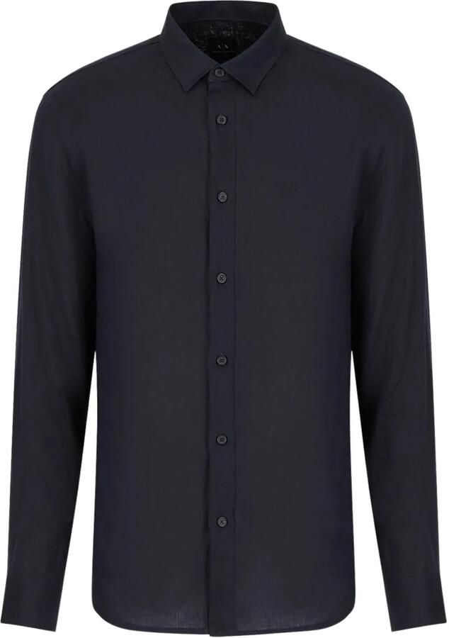 Armani Exchange Blauw Katoenen Poplin Overhemd Regular Fit Blue Heren - Foto 6