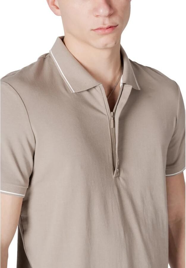 Armani Exchange Polo Korte Mouw Lente Zomer Collectie Beige Heren