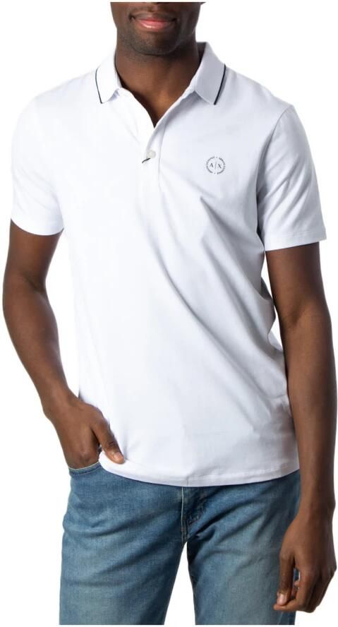 Armani Exchange Polo Logo TShirt Stretch Katoen Korte Mouw White Heren - Foto 5