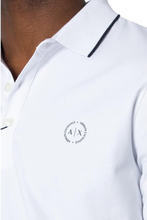 Armani Exchange Polo Logo TShirt Stretch Katoen Korte Mouw White Heren - Foto 2