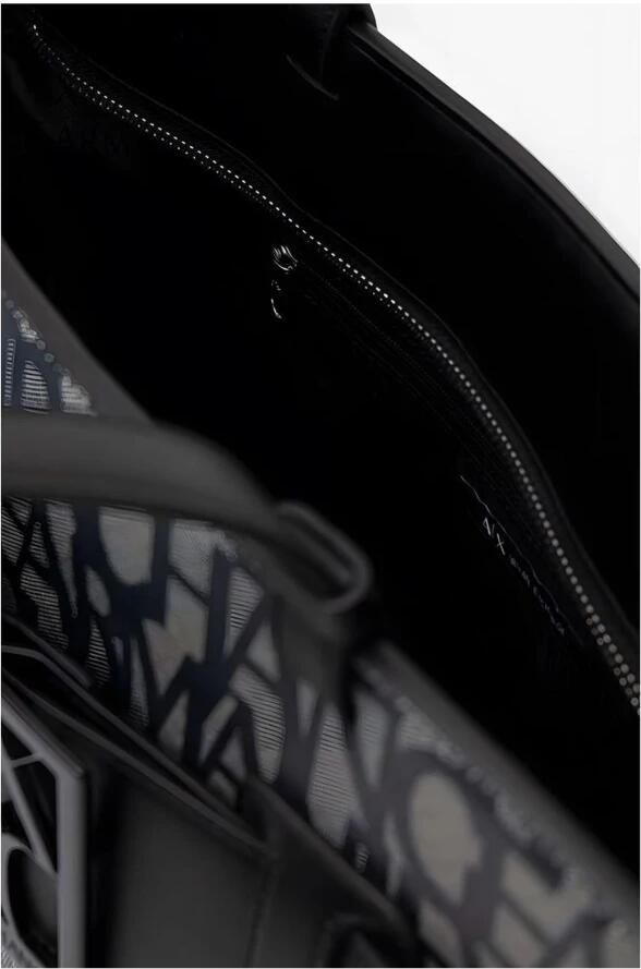 Armani Exchange Stijlvolle bedrukte handtas voor vrouwen Black Dames