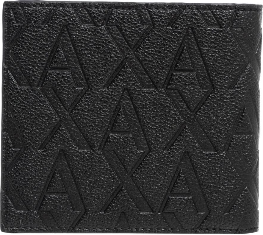 Armani Exchange Portemonnee met logopatroon en kaartsleuven Black Heren