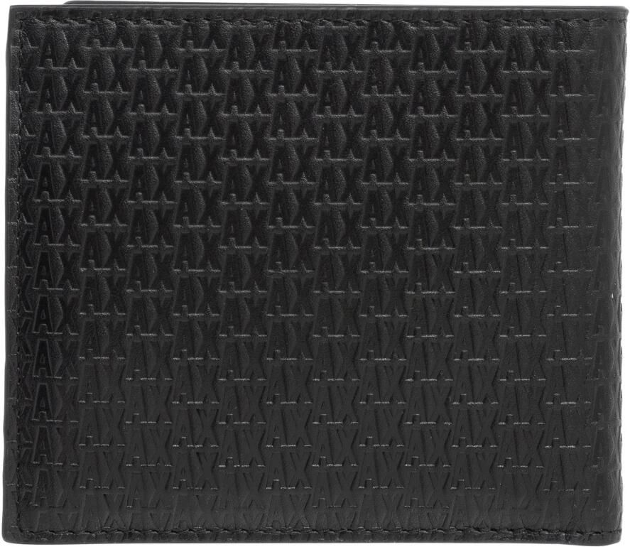 Armani Exchange Portemonnee met logopatroon en kaartsleuven Black Heren