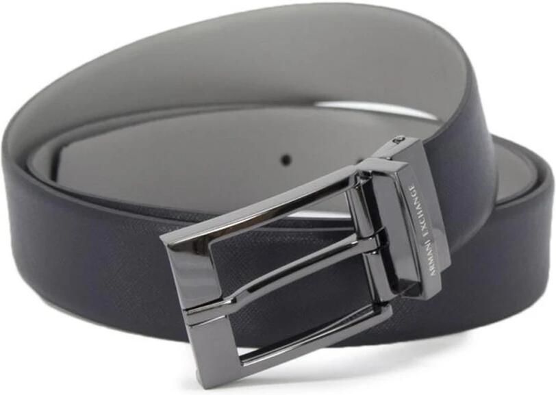 Armani Exchange Premium Leren Riem Collectie voor Mannen Blue Heren - Foto 3