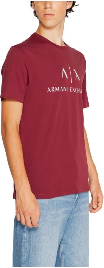 Armani Exchange Regular fit jersey T-shirt met logo Brown Heren