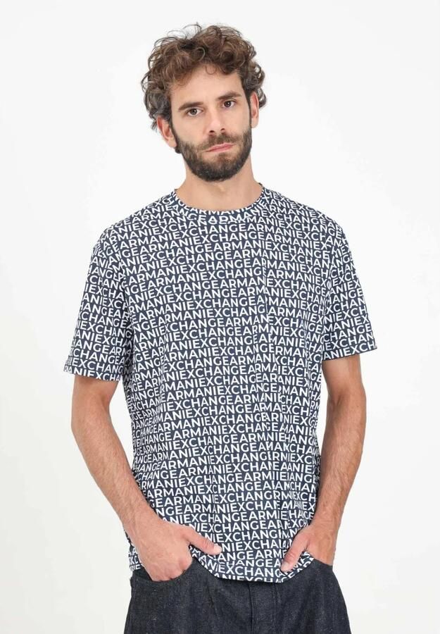 Armani Exchange Heren T-shirt Polo Herfst Winter Collectie Blue Heren