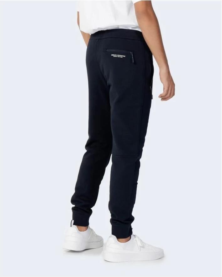 Armani Exchange Blauwe sweatpants voor heren met elastische tailleband en trekkoord Blauw Heren - Foto 2