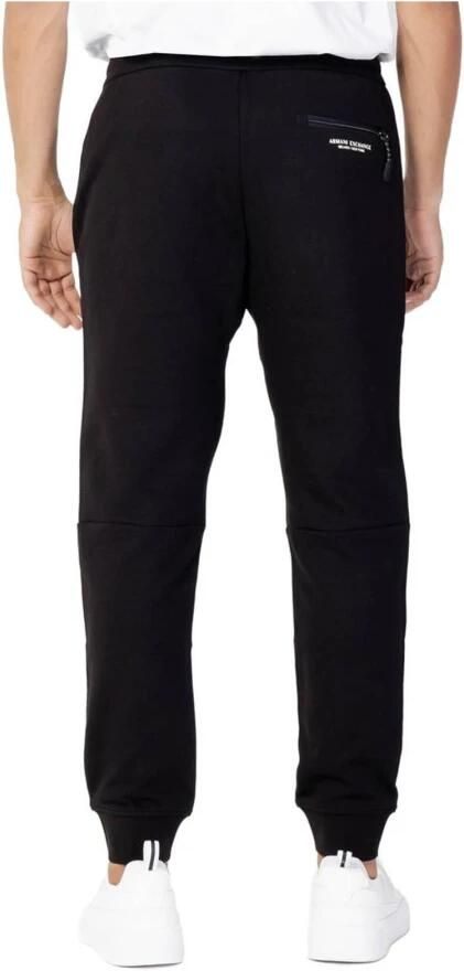 Armani Exchange Zwarte broek met vetersluiting en voorzakken Black Heren - Foto 4