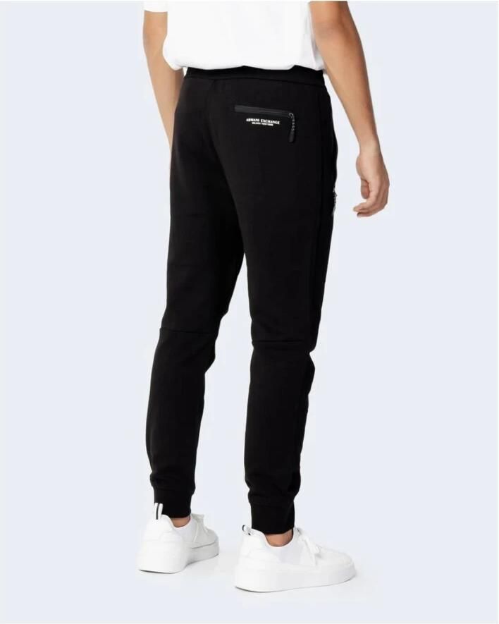 Armani Exchange Zwarte broek met vetersluiting en voorzakken Black Heren - Foto 3
