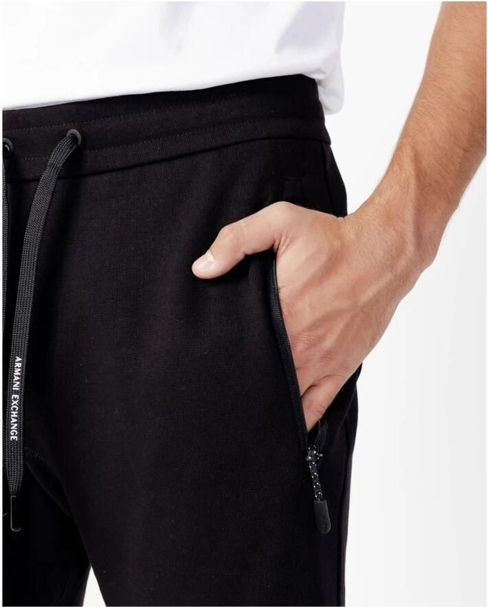 Armani Exchange Zwarte broek met vetersluiting en voorzakken Black Heren - Foto 2