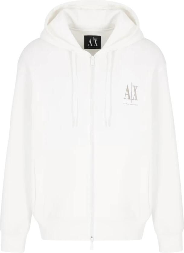Armani Exchange Ritssluiting Hoodie Casual Praktisch Zacht Stof White Heren - Foto 3