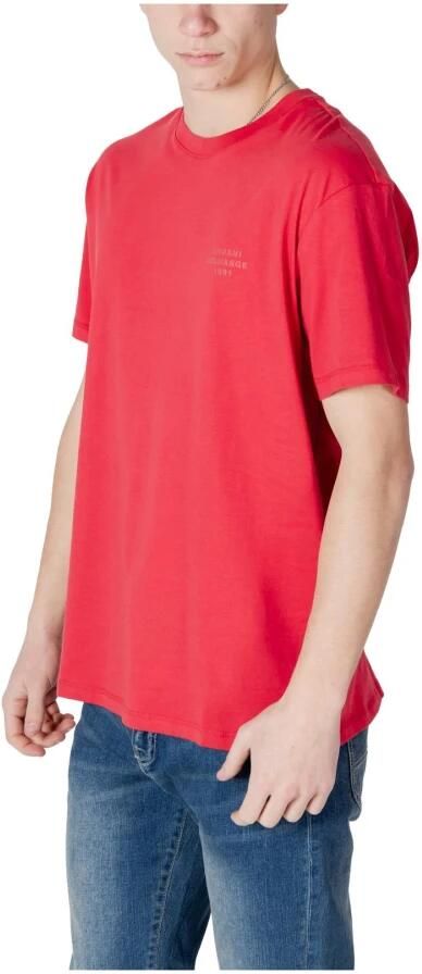 Armani Exchange Rode Effen Ronde Hals T-Shirt Red Heren - Foto 2