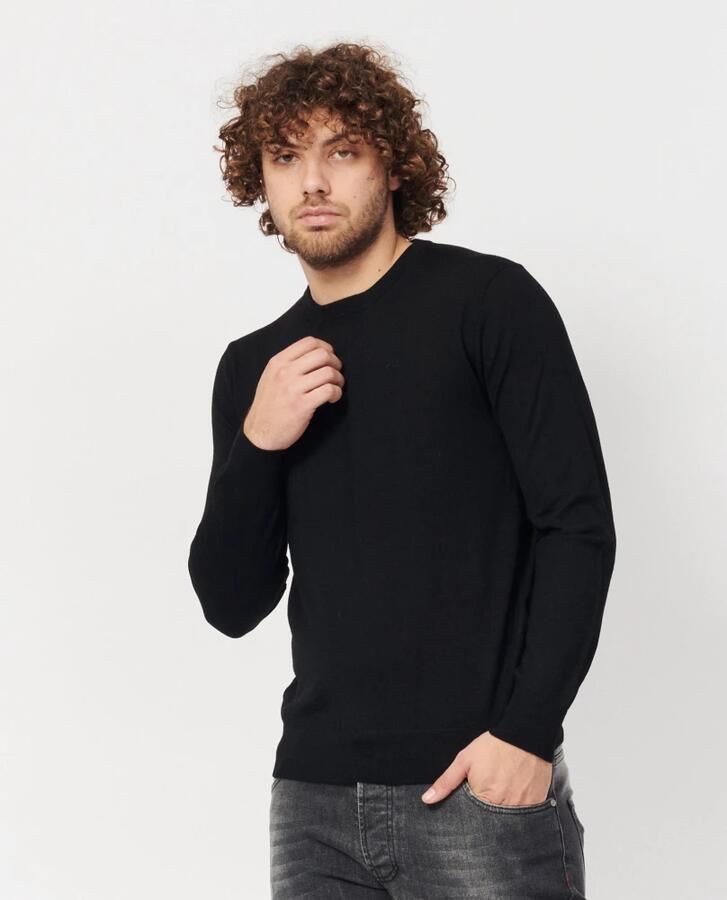 Armani Exchange Fijne Wollen Trui Noirs Collectie Black Heren