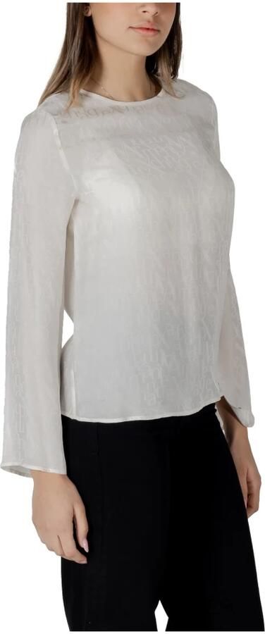 Armani Exchange Beige Viscose Blouse met Lange Mouwen Beige Dames - Foto 3