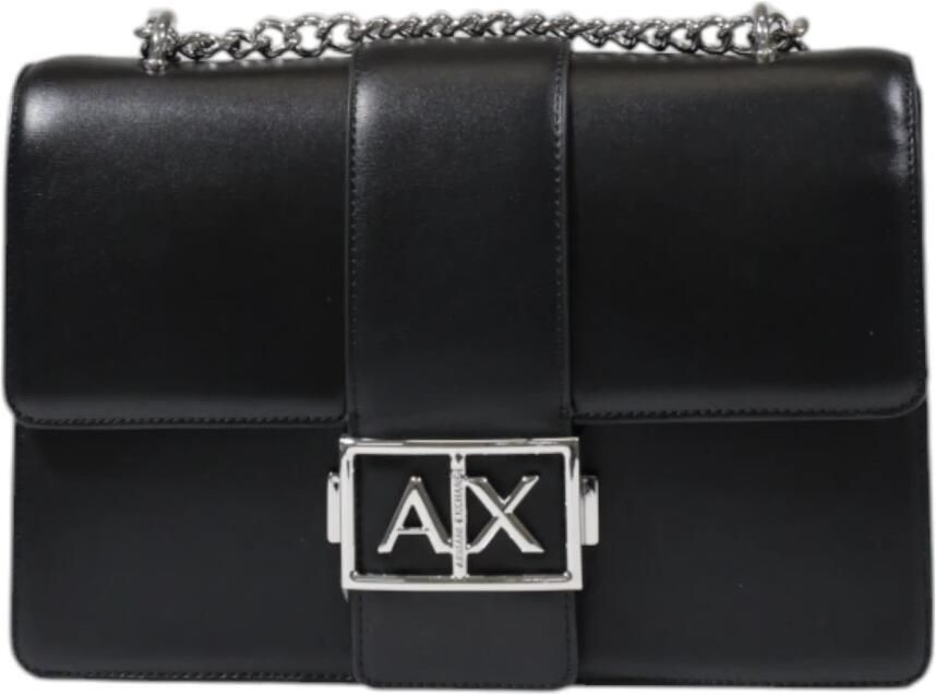 Armani Exchange Schoudertas met metalen logo Black Dames - Foto 4