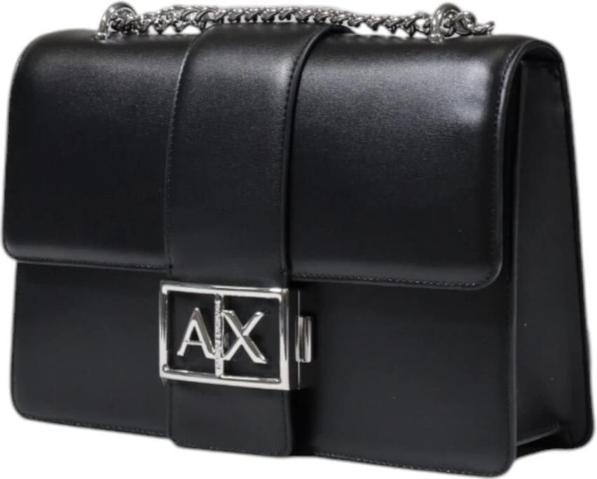 Armani Exchange Schoudertas met metalen logo Black Dames - Foto 3