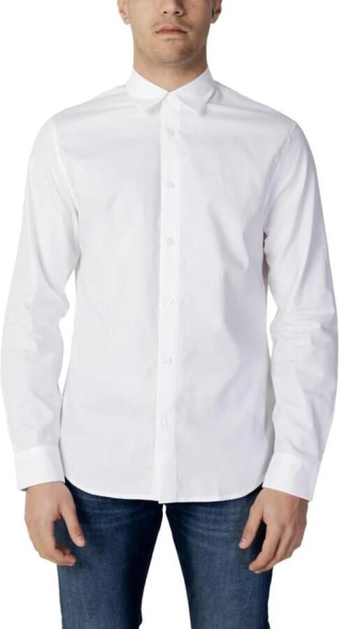 Armani Exchange Katoenen Lange Mouw Shirt Collectie White Heren - Foto 4