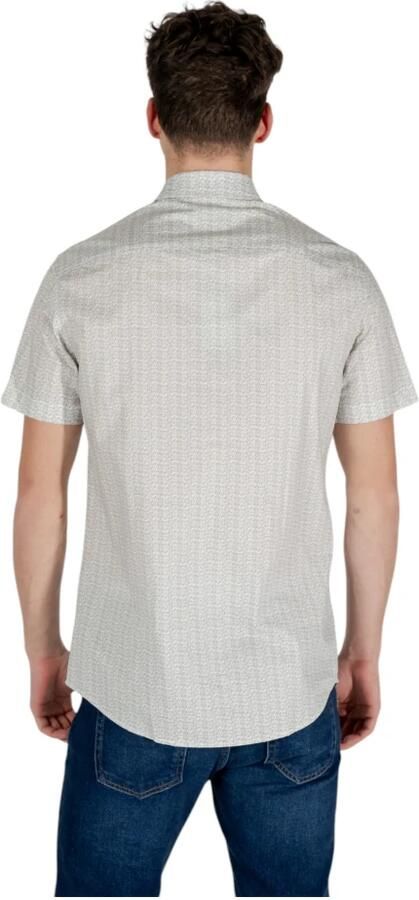 Armani Exchange Overhemd met geometrisch patroon korte mouwen klassieke kraag Beige Heren - Foto 3