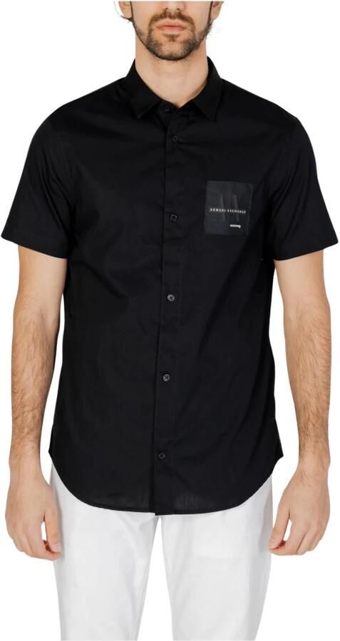 Armani Exchange Katoenen Korte Mouw Shirt Black Heren - Foto 4