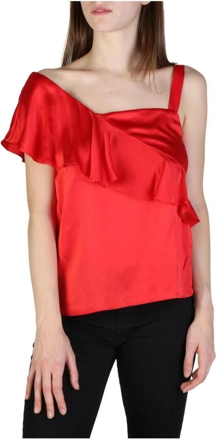 Armani Exchange Zijden Mouwloze V-hals Top met Zijritssluiting Red Dames - Foto 3