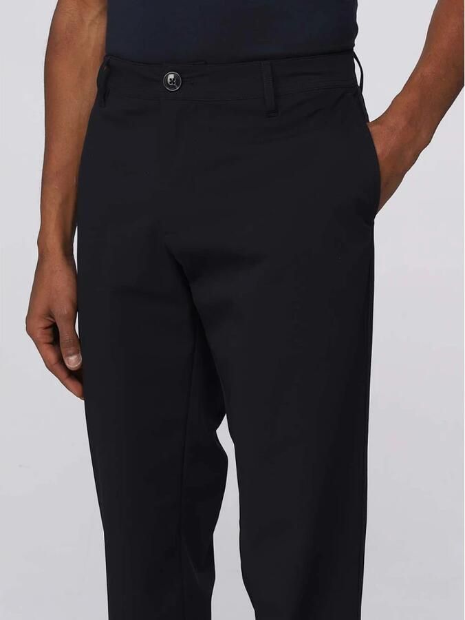 Armani Exchange Blauwe effen broek met rits en knoopsluiting Blue Heren