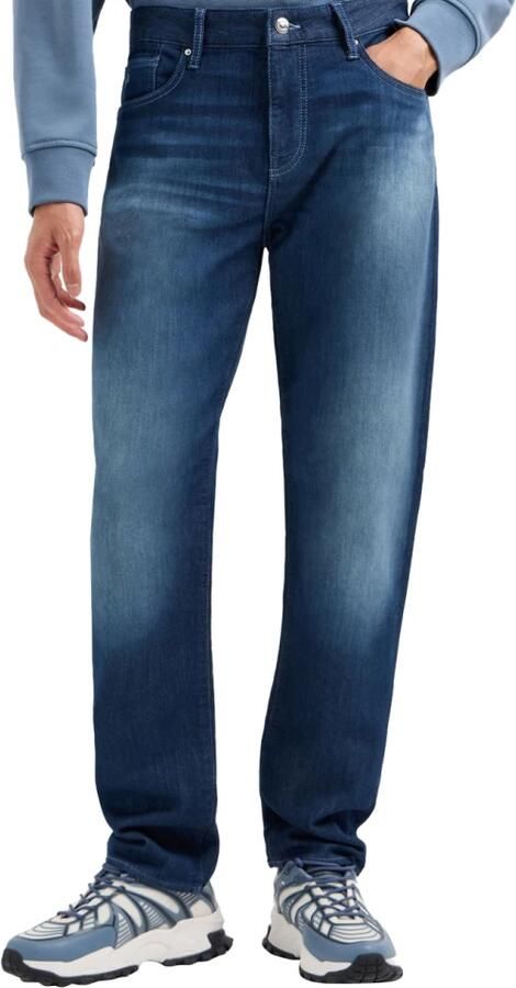 Armani Exchange Blauwe Rits Knoop Broek Herfst Winter Mannen Blue Heren - Foto 13