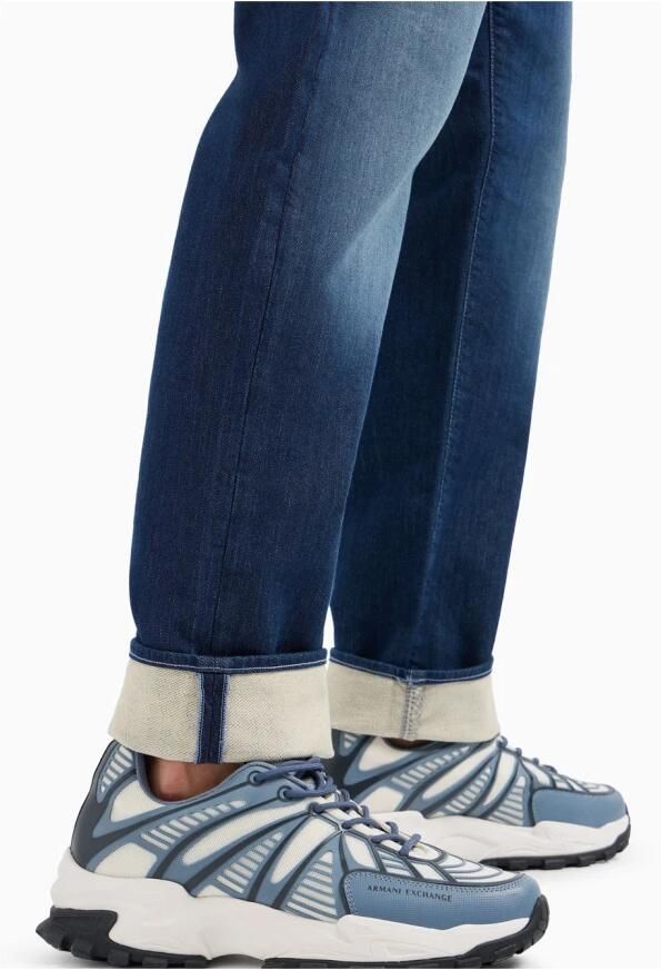 Armani Exchange Blauwe Rits Knoop Broek Herfst Winter Mannen Blue Heren - Foto 6