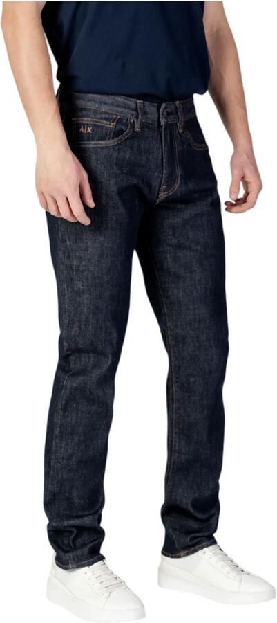 Armani Exchange Blauwe Effen Rits Jeans Lente Zomer Mannen Blue Heren