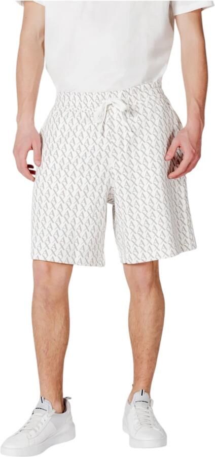 Armani Exchange Witte Kanten Sluiting Katoenen Shorts White Heren - Foto 4