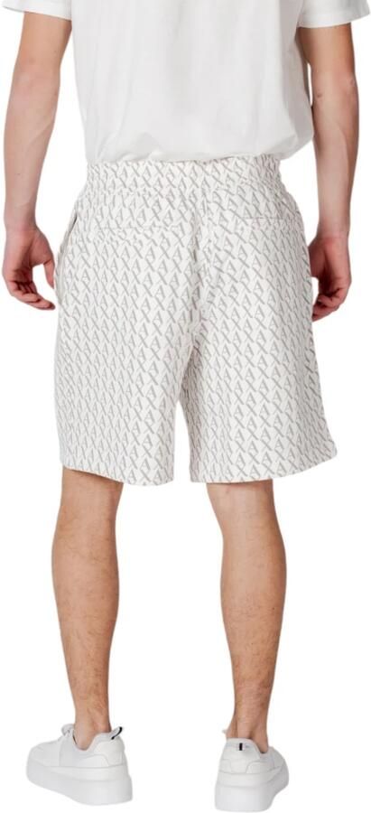 Armani Exchange Witte Kanten Sluiting Katoenen Shorts White Heren