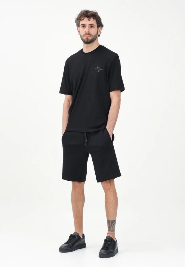 Armani Exchange Zwarte shorts met vetersluiting en zakken Black Heren - Foto 2