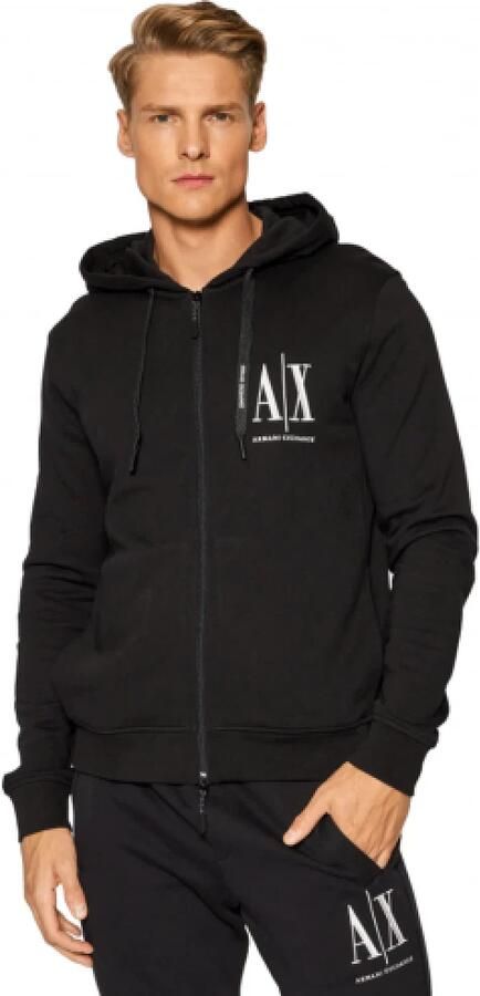 Armani Exchange Katoenen Hoodie Sweater Mannen Herfst Winter Collectie Black Heren - Foto 5