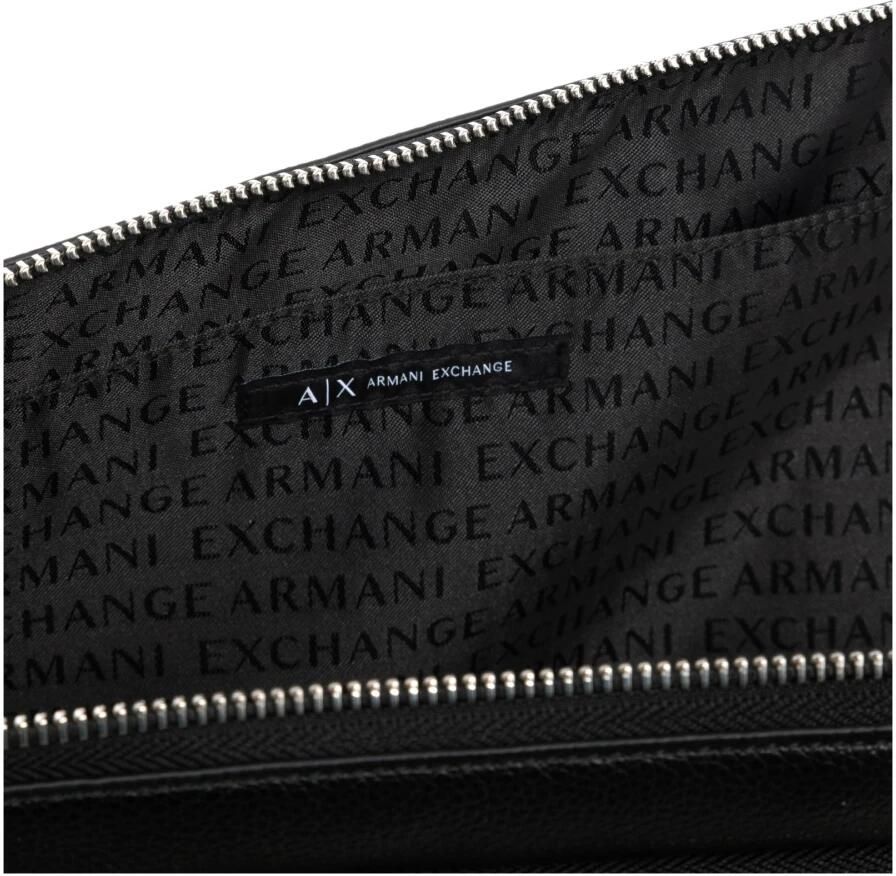 Armani Exchange Stijlvolle laptoptas met ritssluiting en binnenvakken Black Heren