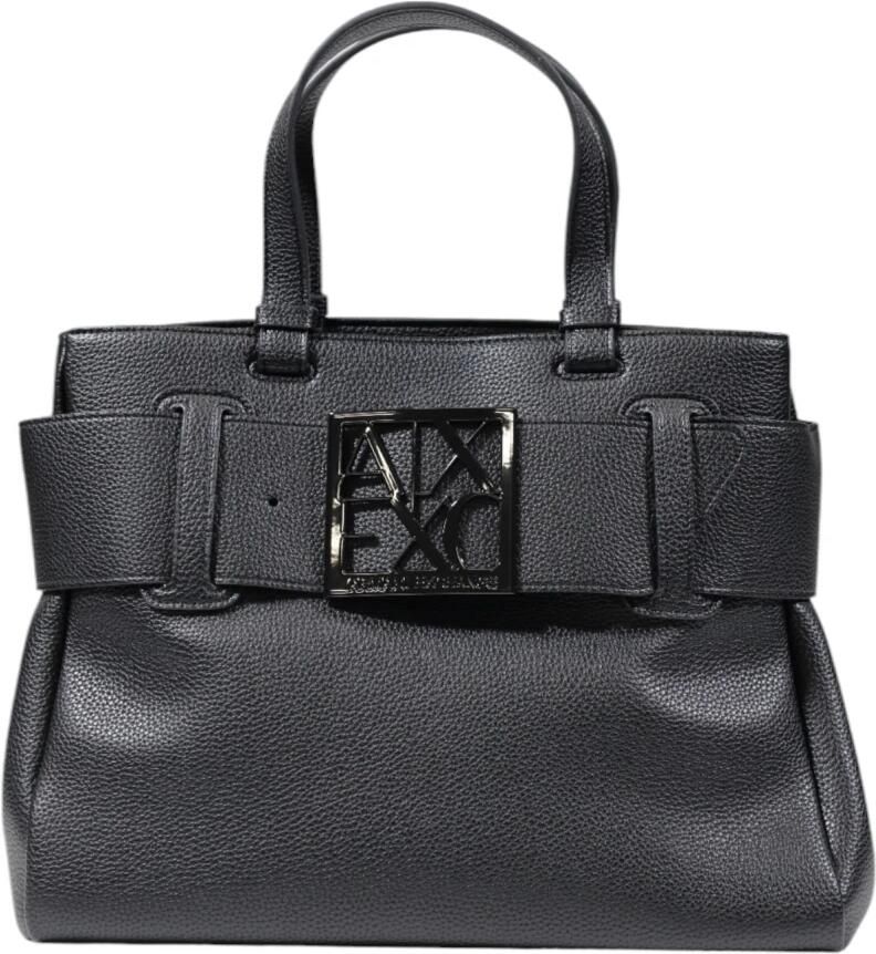 Armani Exchange Stijlvolle Middelgrote Tassen in Polyester Black Dames - Foto 7