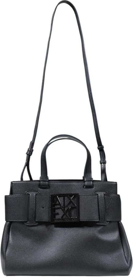 Armani Exchange Stijlvolle Middelgrote Tassen in Polyester Black Dames - Foto 6