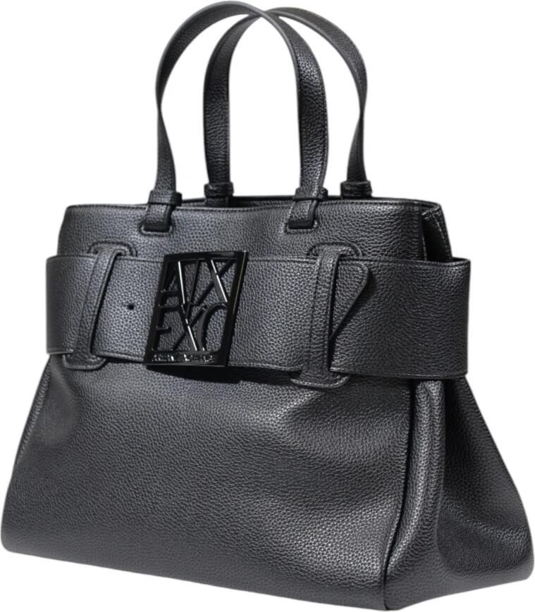 Armani Exchange Stijlvolle Middelgrote Tassen in Polyester Black Dames - Foto 2