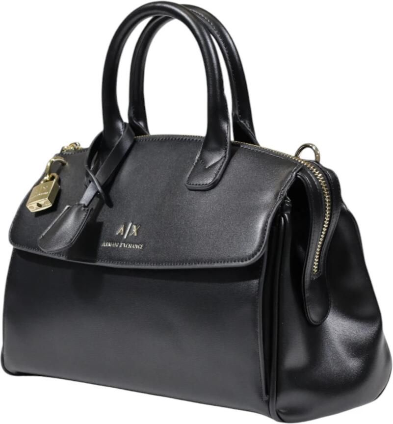 Armani Exchange Stijlvolle Middelgrote Tassen van Polyester Black Dames - Foto 4