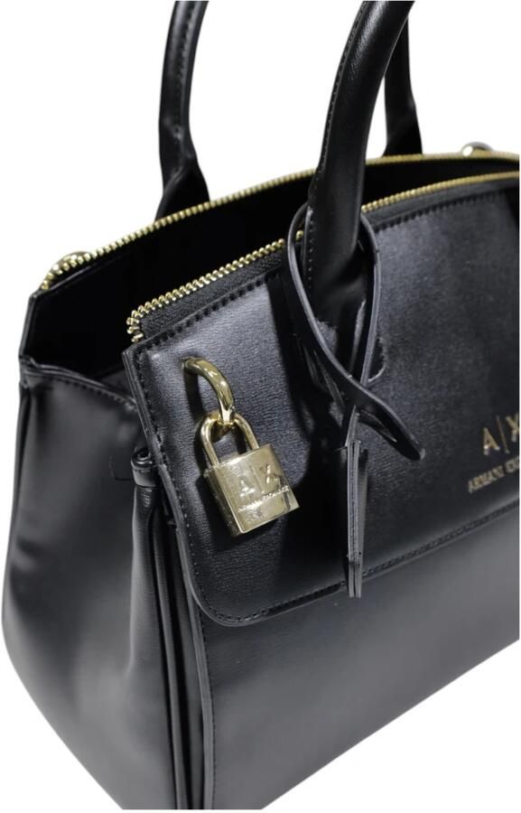 Armani Exchange Stijlvolle Middelgrote Tassen van Polyester Black Dames - Foto 8