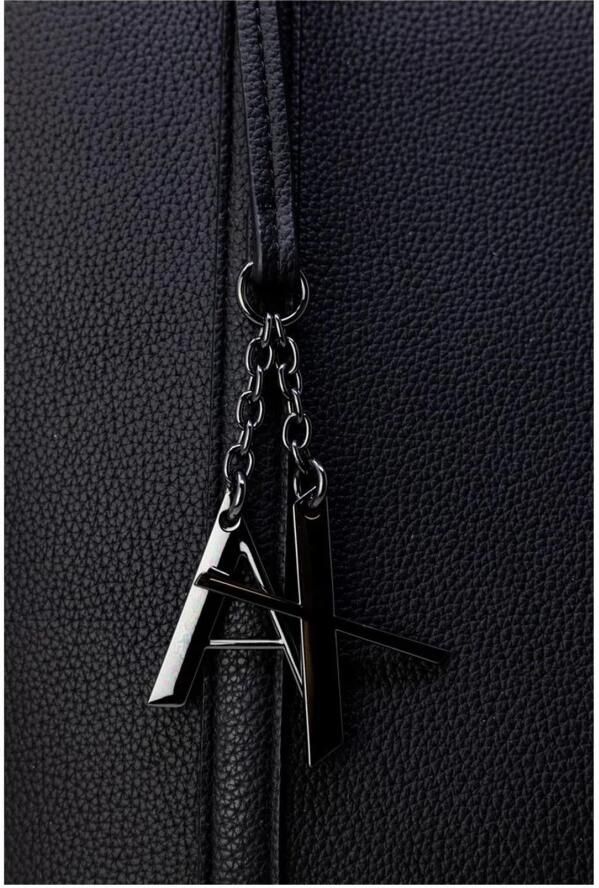 Armani Exchange Zwarte Shopper Tas met Logo en Afneembare Hanger Black Dames