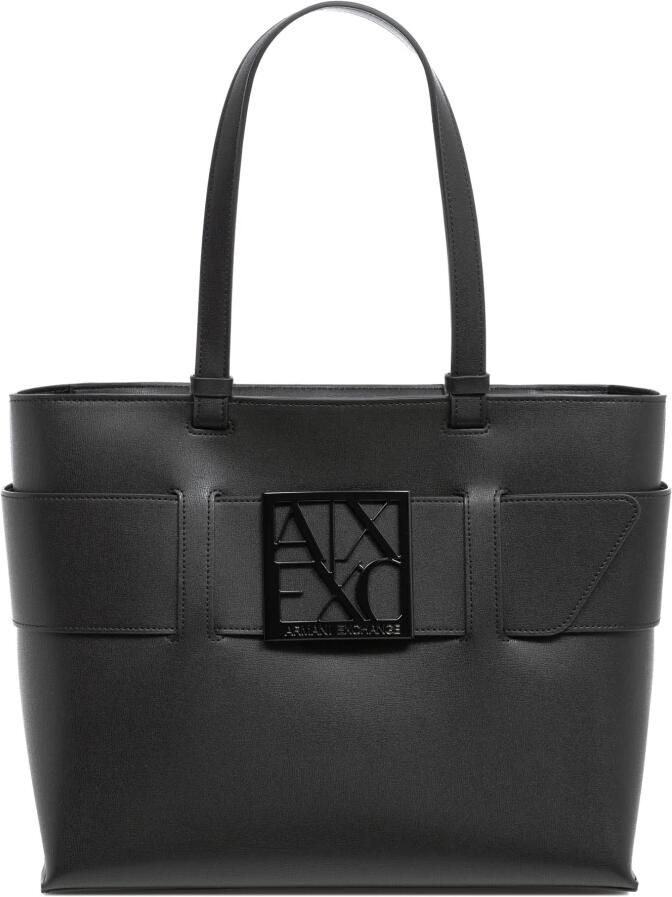 Armani Exchange Medium Shopper Bag met Ton-sur-Ton Monogram Black Dames - Foto 7