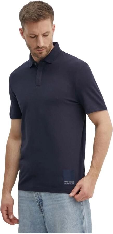 Armani Exchange Stretchkatoenen Poloshirt Slim Fit Blue Heren - Foto 3