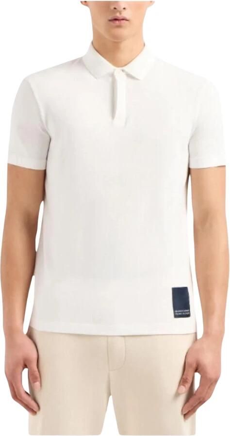 Armani Exchange Stretchkatoenen Poloshirt Slim Fit White Heren