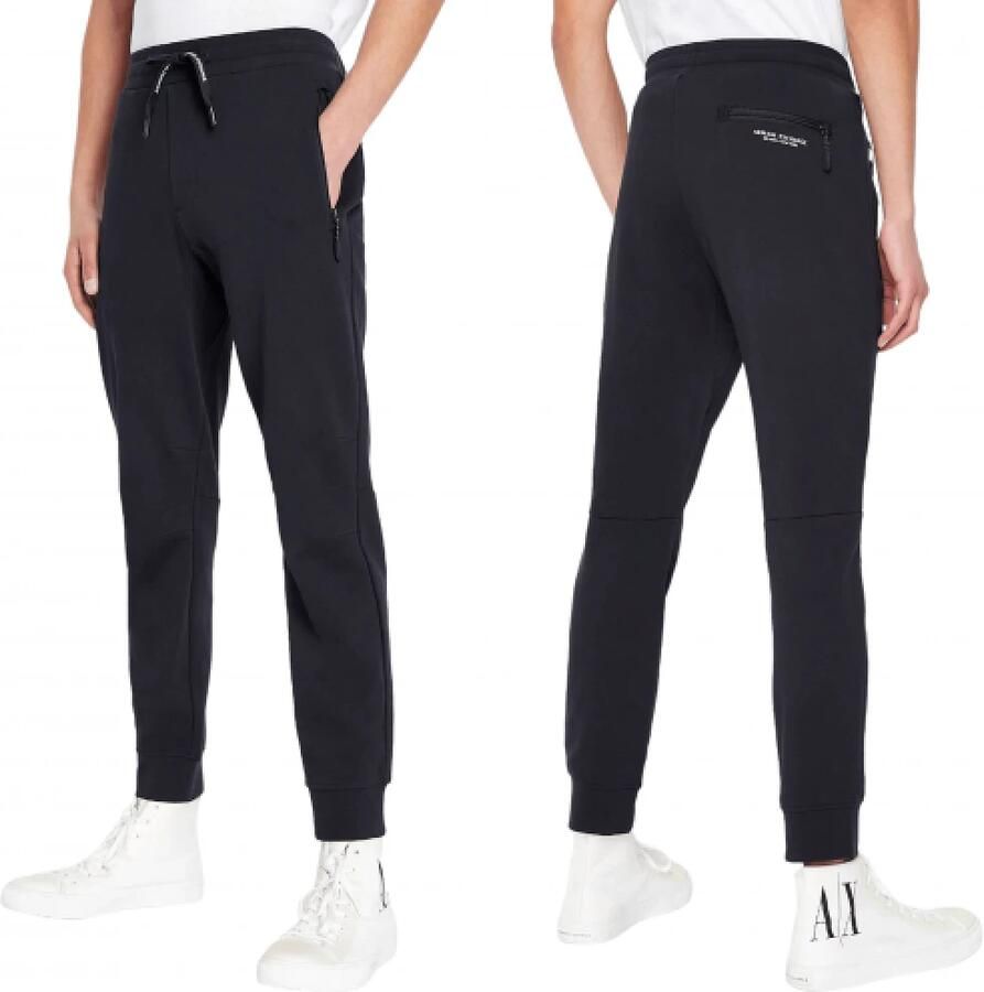 Armani Exchange Blauwe sweatpants voor heren met elastische tailleband en trekkoord Blauw Heren - Foto 2